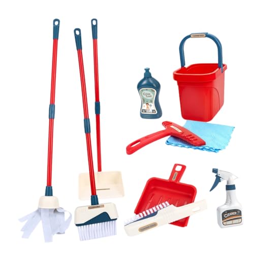 Vaguelly Realistisches Hausputz Spielset mit Mop Besen Kehrblech Eimer und Sprühflasche Leichtes Buntes Putzset für Spielerisches Lernen und Familienbindung Vaguelly Realistisches Hausputz Spielset mit Mop Besen Kehrblech Eimer und Sprühflasche Leichtes Buntes Putzset für Spielerisches Lernen und Familienbindung von Vaguelly