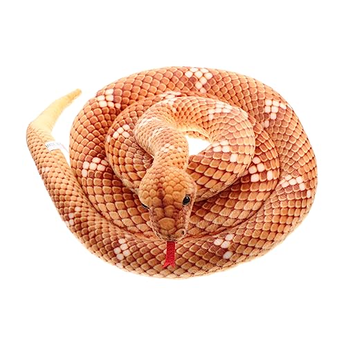 Vaguelly Realistisches Schlangen Stofftier Lebensecht Braun Plüschschlange Kuscheltier Party Deko Prank Halloween Requisit von Vaguelly