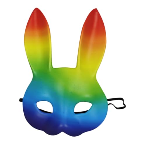 Vaguelly Regenbogen Bunny aus PU Leicht und Langlebig für Frauen Karneval Maskerade Party Halloween Cosplay Accessoire Vaguelly Regenbogen Bunny aus PU Leicht und Langlebig für Frauen Karneval Maskerade Party Halloween Cosplay Accessoire von Vaguelly