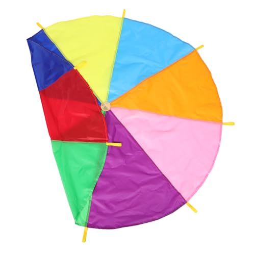 Vaguelly Regenbogen-fallschirmspielzeug für Mannschaftsspiele Spielen Im Freien Fallschirm Vorschul-lernspielzeug Fitness-Fallschirm für Jungen und Mädchen Leicht und Tragbar von Vaguelly