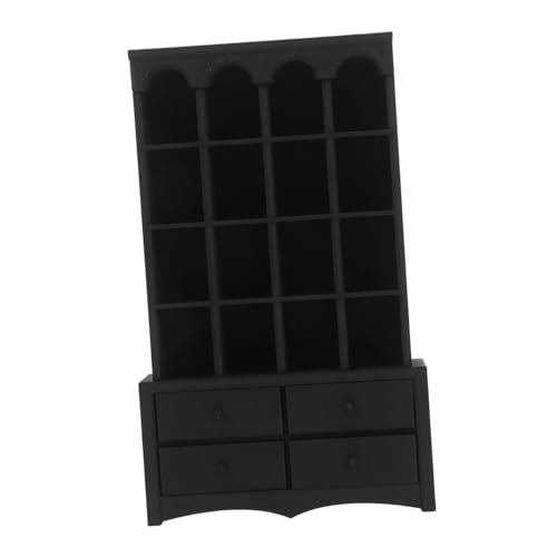 Vaguelly Retro Mini Möbel für Puppenhausdekoration Praktischer Aufbewahrungsschrank für Schulprojekte und DIY Bastelarbeiten Schwarz von Vaguelly