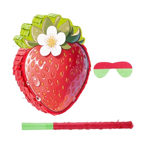 Vaguelly Rote Erdbeer-piñata mit Blindenmaske und Schläger Geburtstags-partyspiel für Sommer Früchte-motto Dekoration Einfach zu Befüllen und Aufzuhängen Lustiges Geburtstagszubehör Vaguelly Rote Erdbeer-piñata mit Blindenmaske und Schläger Geburtstags-partyspiel für Sommer Früchte-motto Dekoration Einfach zu Befüllen und Aufzuhängen Lustiges Geburtstagszubehör von Vaguelly