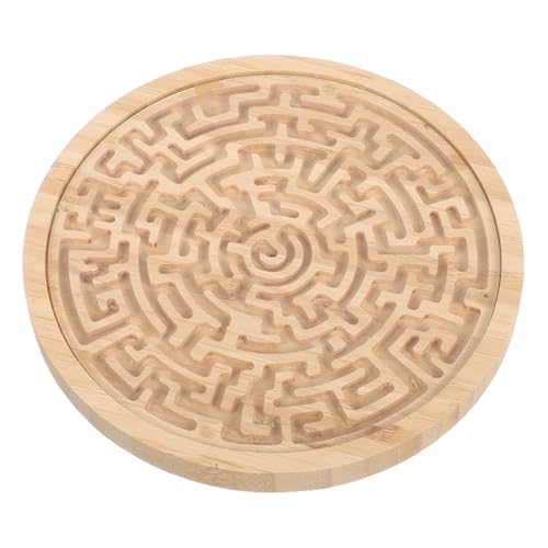 Vaguelly Rundes Holz Labyrinthspiel für Pädagogisches Denkspiel Motorisches Training Balancespiel Lernspielzeug zur Räumlicher Wahrnehmung und Problemlösungskompetenz von Vaguelly