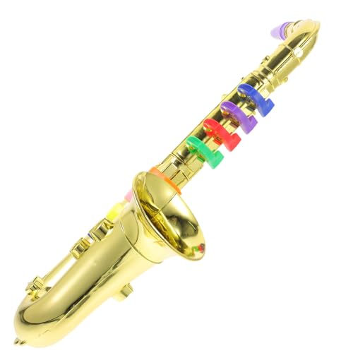 Vaguelly Saxophon Für Kinder Gefälschte Saxophon-Requisite Trompetenspielzeug-Klarinette Mit 8 Farbig Codierten Tasten Musikinstrumentenspielzeug Lernspielzeug Für Kinder Kleinkinder von Vaguelly