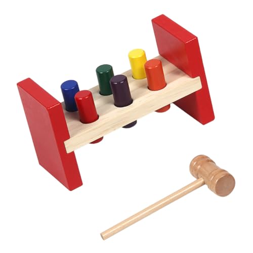 Vaguelly Set Aus Holzhammer-Spielzeug Für Jungen Und Mädchen Pädagogisches Spielzeug Interaktives Retro-Spielzeug Für Kleinkinder Rote Farbe von Vaguelly