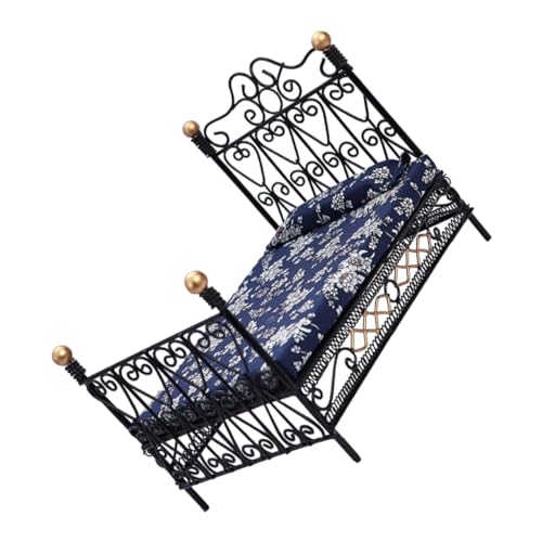 Vaguelly Schmiedeeisen Doppelbett Kinderdekoration Dekoration Dekoration Neon-Armbänder Brosche tragbare Matten Bedroom Decor Dekoration Schlafzimmer Mini-Eisenbettmodell Spielzeughausbett von Vaguelly
