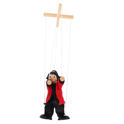 Vaguelly Schnur Marionette Plüschspielzeug Puppen Gruselige Puppe Kinderwagen Clown-Puppe lustige Piratenschiffe Handpuppe Piratenkegelpuppe Interaktives Stoff Black von Vaguelly