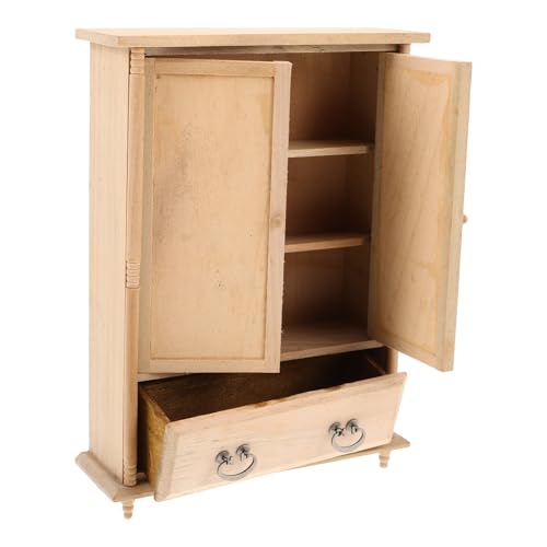 Vaguelly Schrank für Puppe: Mini-Garderoben-Ornamente 1:12, Schrankdekoration für Zuhause, Vintage-Garderobe, Miniatur-Hausmöbel, Heimdekor, Beige Vaguelly Schrank für Puppe: Mini-Garderoben-Ornamente 1:12, Schrankdekoration für Zuhause, Vintage-Garderobe, Miniatur-Hausmöbel, Heimdekor, Beige von Vaguelly