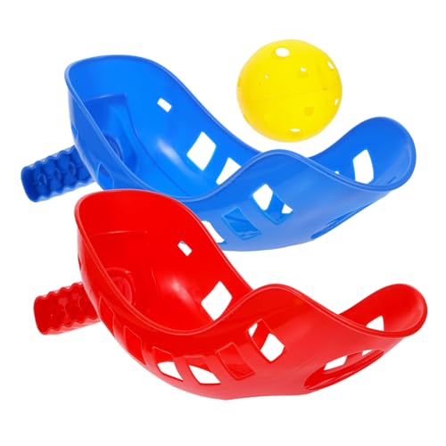 Vaguelly Scoop Ball Set Für Teiliges Outdoor Wurfspiel Mit Blauen Und Roten Sowie Gelben Ball Für Strand Und Gartenaktivitäten Fördert von Vaguelly