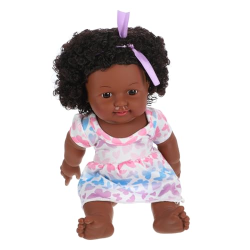 Vaguelly Simulation Einer Babypuppe Kinderpuppen Süße Puppe Afrikanische Puppe Realistische Puppen Puppenspielzeug Puppen Für Amerikanische Puppen Für Mädchen Babypuppe Schwarz Stoff von Vaguelly