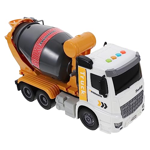 Vaguelly Simulation Engineering Fahrzeug LKW mit Musik und Licht Gelber Betonmischer für Lehrreiches Baustellenfahrzeug Langlebiges Kunststoffspielzeug für Kleine Bauingenieure von Vaguelly