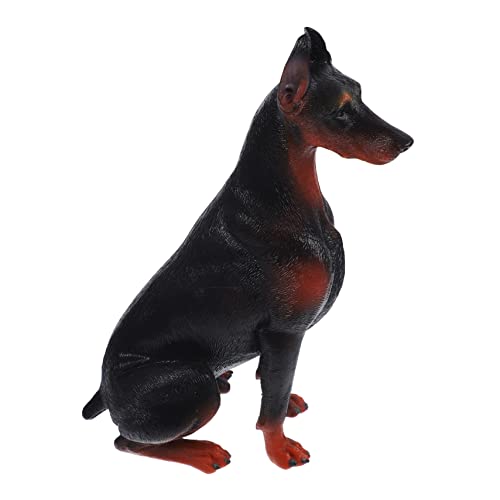 Vaguelly Simulation Tierfigur Gefälschtes Hundespielzeug Hundeornament Kunststoff Kleiner Hund Dekoration Schwarz von Vaguelly