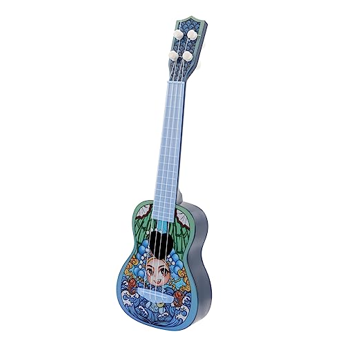 Vaguelly Simulations-Ukulele Mini-Spielzeug Mini-gitarrenspielzeug Miniatur Gitarre Elektrisches Musikinstrument Puppenhaus-miniaturen Bassgitarre Abs Kann Spielen Kind Saiteninstrument von Vaguelly