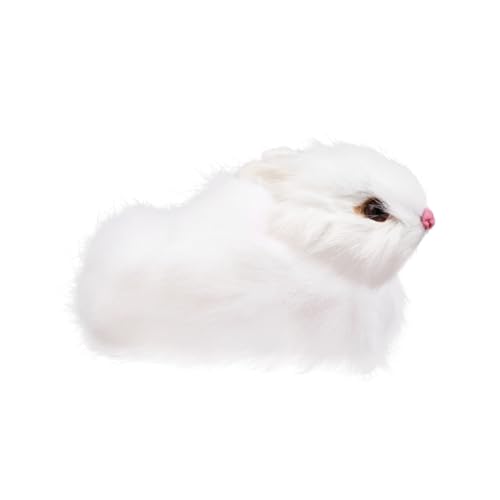 Vaguelly Miniatur Hase Dekofigur Für Ostern Realistisches Kaninchen Spielzeug Lang Tischdekoration Für Frühlingsfeste Und Feiertagsatmosphäre von Vaguelly