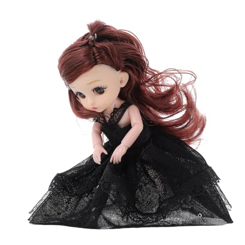 Vaguelly Simulationspuppe Puppen kinderpuppe Mini püppchen Toy for The Teachers Toys kleine Puppe Exquisite Puppe kleines Puppenspielzeug Modepuppe Süße Puppe Chemiefaser Black von Vaguelly