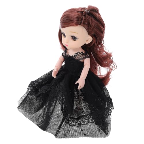 Vaguelly Simulationspuppe Puppen kinderpuppe minipuppen Spielzeugpuppe Toy Dolls Mädchen Puppe Exquisite Puppe kleines Puppenspielzeug Süße Puppe Modepuppe Kunststoff Black von Vaguelly