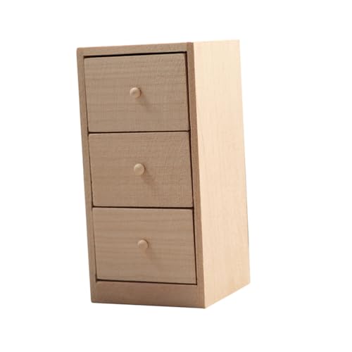 Vaguelly Simulationsschrank Vintage - Miniaturmöbel Deckel Dekorationstank Hose Aquarium Untertasse Dekorative Knebelknöpfe Kleine Dekoration Federnd Hölzern Khaki von Vaguelly