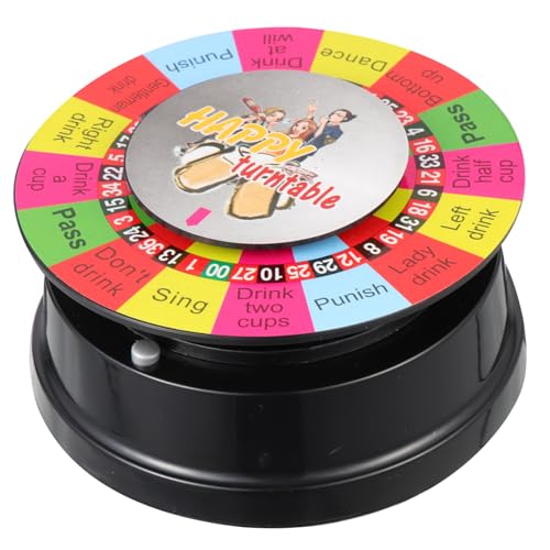 Vaguelly Spiel Plattenspieler unterhaltungsspiele trinkspiele für Erwachsene kneipenspiel Party Game Gadgets Trinken Rad plattenträger Schachbrett drehbares Brett Stangendrehtisch Plastik von Vaguelly