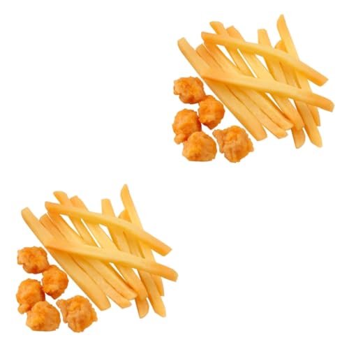Vaguelly Spielzeug Fast Food Nuggets 30 STK Pommes-Modell Realistisches Spielfutter Kleinkindspielzeug Für Mädchen Modelle Pommes Frittes Spielzeugküchenzubehör Puppenessen Organisch Ornamente PVC von Vaguelly