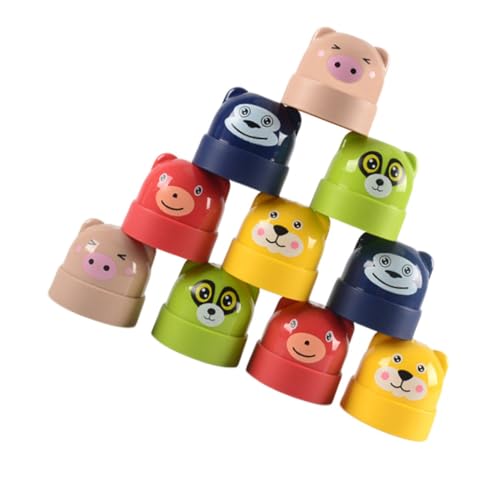 Vaguelly Stapelspielzeug Bunte Bausteine mit Glatten Kanten Sicher für Junge Mädchen von Kreativität und Motorischer Entwicklung Vorschulspielzeug für Jungen und Mädchen von Vaguelly