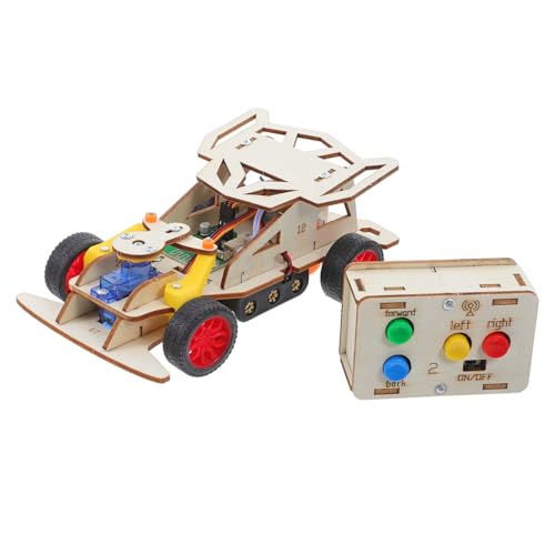 Vaguelly Stem Rennwagen Bausatz mit Fernsteuerung Holzpuzzle DIY Wissenschaftsset für Fördert Räumliches Denken Mechanisches Verständnis und Problemlösungskompetenz von Vaguelly