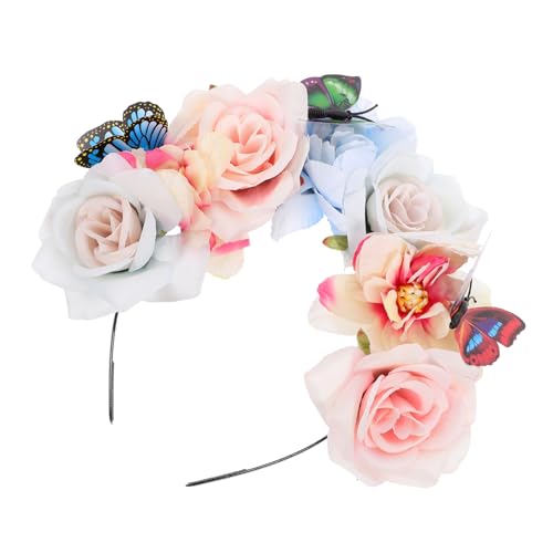 Vaguelly Stirnband aus künstlichen Blumen halloween kopfschmuck halloween kopfbedeckung haarschmuck boho Schmetterling Dekorationen Halloween -Haarzubehör Abschlussball Kopfbedeckung Stoff von Vaguelly