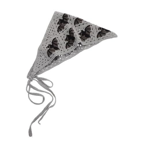 Vaguelly Strick-dreiecks-bandana – Gothic-häkel-fledermaus-stirnband, Gestrickte Bandanas, Gruseliges Kopftuch, Halloween-haarschmuck Für Frauen von Vaguelly