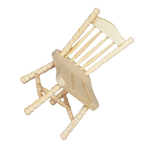 Vaguelly Stuhl Mini- Puppenhaus-miniaturmöbel Heimdekoration Mini-Schreibtisch Mini Möbel Puppenhaus-miniaturen Miniatur-spielzeugstühle Hauszubehör Für Zuhause Puppenmöbel Khaki Holz von Vaguelly