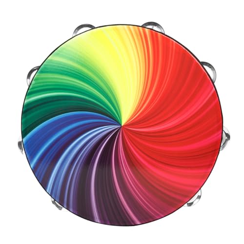 Vaguelly Tambourin Handtrommel Tamburin für Erwachsene kinderschlagzeug kindertrommel trommeln handgehaltene Tamburin-Trommel Trommelglocke für Trommelfell aus Polyester von Vaguelly