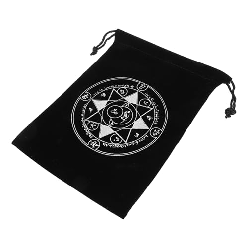 Vaguelly Tarot-Aufbewahrungstasche Geschenktüten Kleiner Samtbeutel Brettspiel-kartentasche Seidentasche Taschenanhänger Seidenbeutel Mit Kordelzug Geldbörse Mit Kordelzug Black Flanell von Vaguelly