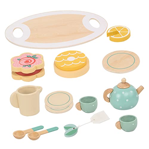 Vaguelly Sicheres Teeservice Aus Holz Für Kleinkinder Rollenspiel-Tee Mini- Teegeschirr Lernspielzeug Für Jungen Und Mädchen von Vaguelly