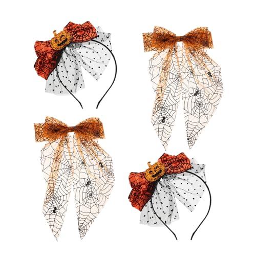 Vaguelly Teiliges Halloween Haar Orangefarbenem Kürbis-spinnen-spitze Haarklammern Tüll Mesh Haarreifen mit Langschwanz Schleife Leichte Party-accessoires für Kostüm und Fotorequisiten Vaguelly Teiliges Halloween Haar Orangefarbenem Kürbis-spinnen-spitze Haarklammern Tüll Mesh Haarreifen mit Langschwanz Schleife Leichte Party-accessoires für Kostüm und Fotorequisiten von Vaguelly