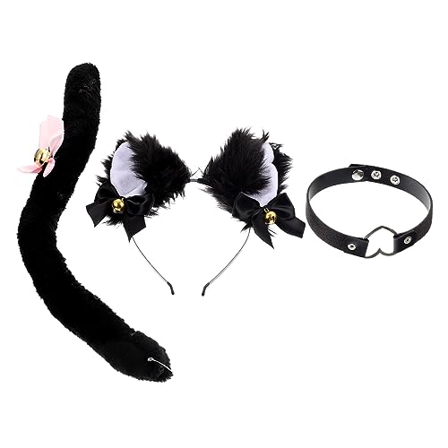 Vaguelly Teiliges Katzenohren Cosplay Set mit Glocken und Spitzen Schleife Dekoratives Party Haarreif Stirnband für und Mädchen Festival Accessoire Vaguelly Teiliges Katzenohren Cosplay Set mit Glocken und Spitzen Schleife Dekoratives Party Haarreif Stirnband für und Mädchen Festival Accessoire von Vaguelly
