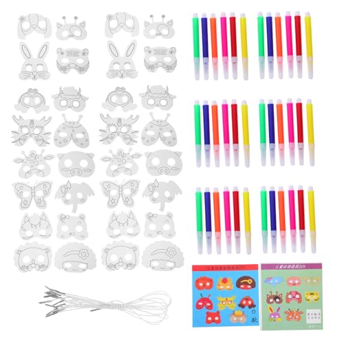 Vaguelly Tiermasken zum Bemalen aus stabilem Papier mit Stiften für DIY Kreative Kostüme für Karneval Geburtstag Fasching Malen und Verkleiden Vaguelly Tiermasken zum Bemalen aus stabilem Papier mit Stiften für DIY Kreative Kostüme für Karneval Geburtstag Fasching Malen und Verkleiden von Vaguelly