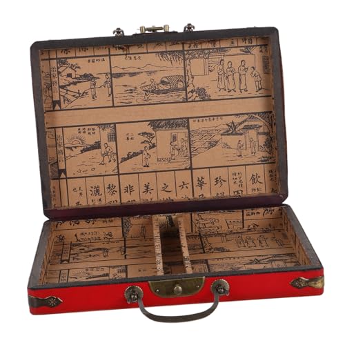 Vaguelly Tragbare Vintage Mahjong Box mit Griff Elegante Aufbewahrungslösung für Mahjong und Haushaltsartikel Robuste PU Hülle für Reisen und Familienspiele Vaguelly Tragbare Vintage Mahjong Box mit Griff Elegante Aufbewahrungslösung für Mahjong und Haushaltsartikel Robuste PU Hülle für Reisen und Familienspiele von Vaguelly