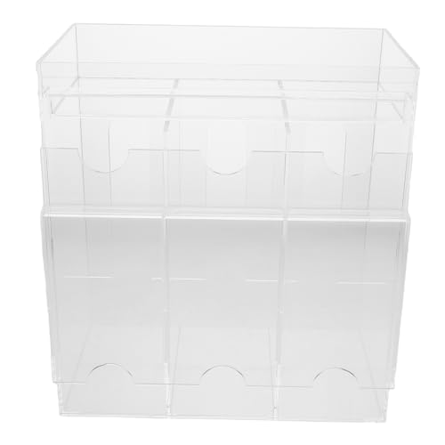 Vaguelly Transparenter Acryl Kartenhalter mit Mehrfachfächern Booster Card Dispenser und Organizer Stabile Aufbewahrungsbox für Trading Cards Visitenkarten und Sammelkarten von Vaguelly