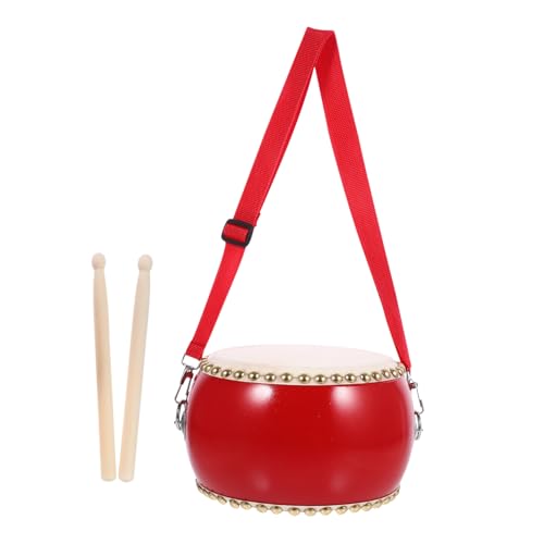 Vaguelly Trommel Drum-Percussion-Instrument Kind -trommeln Schlagzeug Musikinstrument Trommel Mit Stock Schlaginstrument Rot von Vaguelly