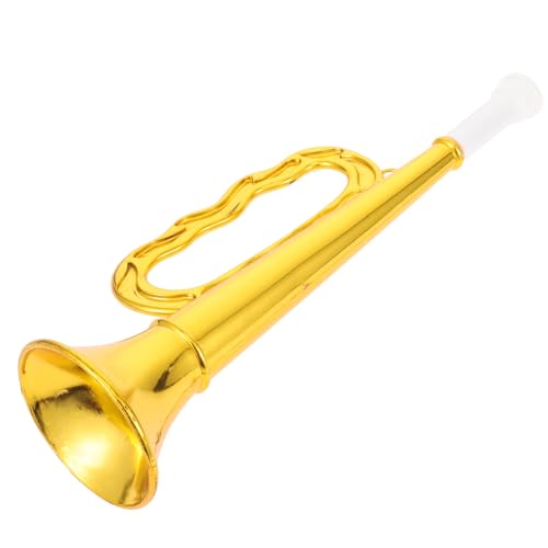 Vaguelly Trompete kinderinstrumente musikinstrumente Bläserinstrument Blasinstrument Kinderzubehör Kindertrompete aus Kunststoff Plastik Golden von Vaguelly