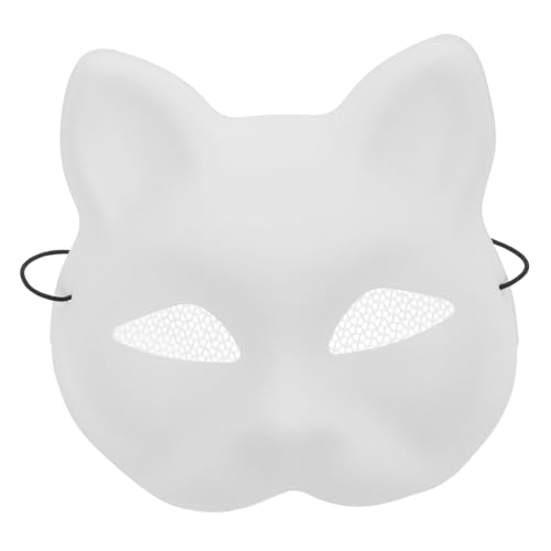Vaguelly Unbemalte Katzenmaske aus Kunststoff für Diy Projekte für Karneval Cosplay Halloween und Partys Kreativ Gestaltbar Sicher und Bequem der Anwendung von Vaguelly