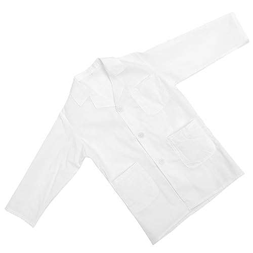 Vaguelly Weißer Kinder-Laborkittel Unisex Waschbar Arzttuch Für Kinder Kinder-Laborkittel Bequeme Passform Für Geburtstagsparty Cosplay von Vaguelly