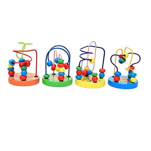 Vaguelly Untersetzer aus Holzperlen Kleinkindspielzeug Kinder Spielzeug spielzeuge babyspielzeug Perlen-Labyrinth-Spiel Entwicklungsspielzeug aus Holz Karikatur Kleine Perlen Hölzern von Vaguelly