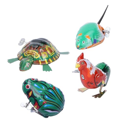 VAGUELLY Vintage-Blechspielzeug 4 Stück Retro-Metall-Aufziehspielzeug Springendes Tierspielzeug Lustiges Uhrwerk Frühlings-Aufziehspielzeug Frosch Schildkröte Hahn Zufälliger Stil VAGUELLY Vintage-Blechspielzeug 4 Stück Retro-Metall-Aufziehspielzeug Springendes Tierspielzeug Lustiges Uhrwerk Frühlings-Aufziehspielzeug Frosch Schildkröte Hahn Zufälliger Stil von Vaguelly