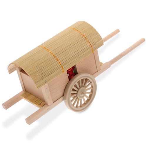Vaguelly Wagen Modell Figur ziehen Mini-Spielzeug Kinderspielzeug Bürodekoration Spielset aus Holz Wohnkultur realistische Kutsche Miniaturversorgung für zu Hause hölzern schmücken Karren von Vaguelly