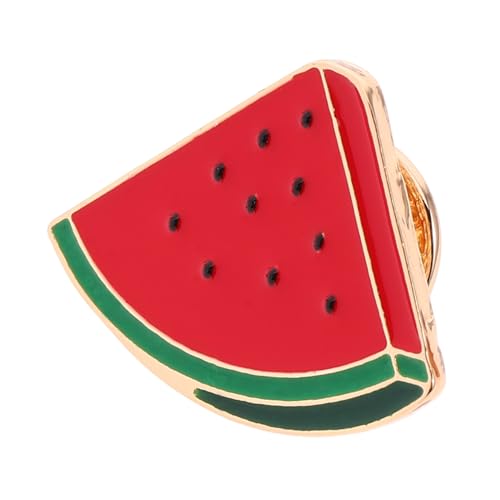 Vaguelly Wassermelonenbrosche Früchte Broschen Stift Wassermelonen-pin-abzeichen Brosche in Fruchtform Obst Brosche in Wassermelonenform Schlüssel Abzeichen Süße Brosche Zinklegierung Rot von Vaguelly