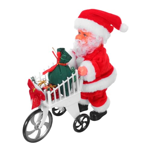 Vaguelly Weicher Weihnachtsmann mit Musik und Handlichem Einkaufswagen Interaktives Weihnachtsspielzeug für Festliche Dekoration und Familienfeiern Musikalische Weihnachtsfigur für von Vaguelly