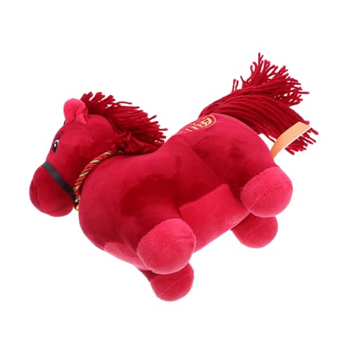 Vaguelly Weiches Plüschpferd Rotes Stofftier für Kuscheliges Chinesisches Neujahrs Maskottchen Jahr des Pferdes Dekoration und für Neujahrsfeier von Vaguelly