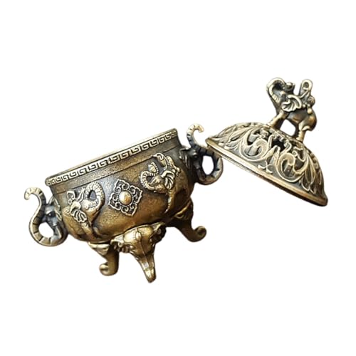 Vaguelly Weihrauch Stick Brenner Retro -Stil Metall Weihrauchhalter Bequemer Weihrauchbrenner Chinesische Weihrauch Brennschale Innenschale Elefant -Elefant -liegerendekoration von Vaguelly
