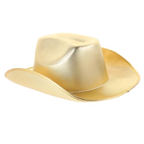 Vaguelly Western Style Glitzer Hut für Männer und Frauen Einzigartiger Cowboyhut für Partys Cosplay und Festivals Gold Dekorative Kopfbedeckung für Halloween und Themenveranstaltungen von Vaguelly