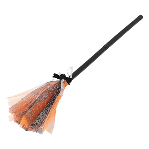 Vaguelly Zauberbesen Stell Dir Vor, EIN Hexenbesen Zu Sein Halloween-hexenkostüm Nase Mädchen Fee Hexenbesen-kleinkindkostüm Halloween- Besenstiel Halloween Plastik Orange von Vaguelly