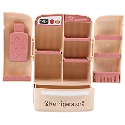 Vaguelly Zweitüriger Kühlschrank Minikühlschrank Zum Basteln Miniaturkühlschrank Zum Basteln Mini-Ornamente Zum Basteln Mini-hauskühlschrank Mini Möbel 1/12 Puppenhausminiatur Beige Abs von Vaguelly